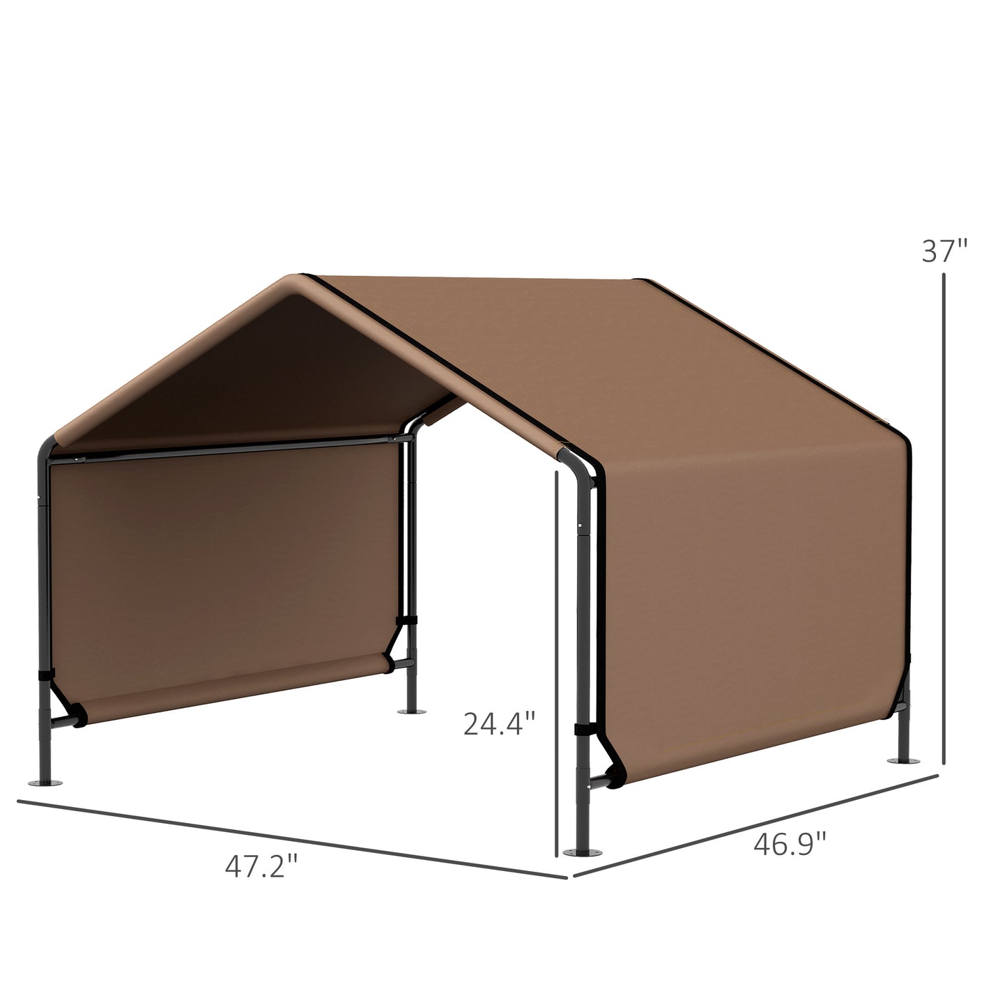 Water-Resistant Outdoor Dog Tent - Portable Shelter for Pets, Brown, 650x180x160 mm