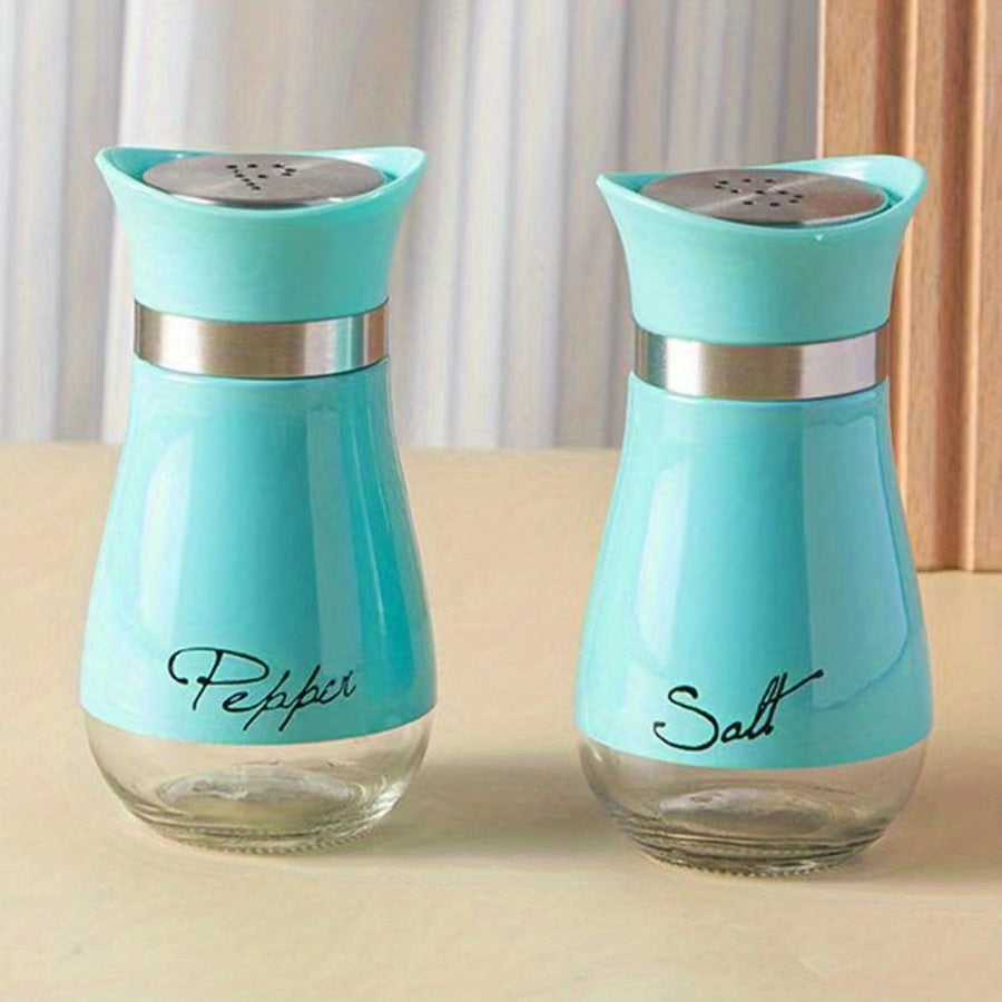Salt and Pepper Shakers Set - 4 Oz Glass Bottom Spice Dispensers