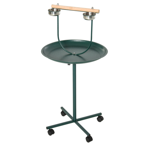 Bird Training Play Stand with Perch and Rolling Base - Green