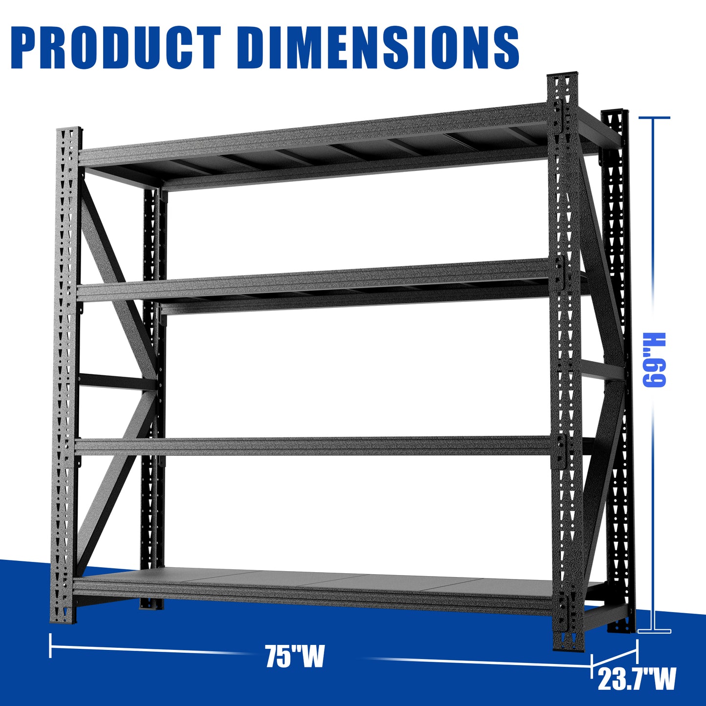 Heavy Duty Garage Shelving 6000LBS, Extra Wide Metal Adjustable