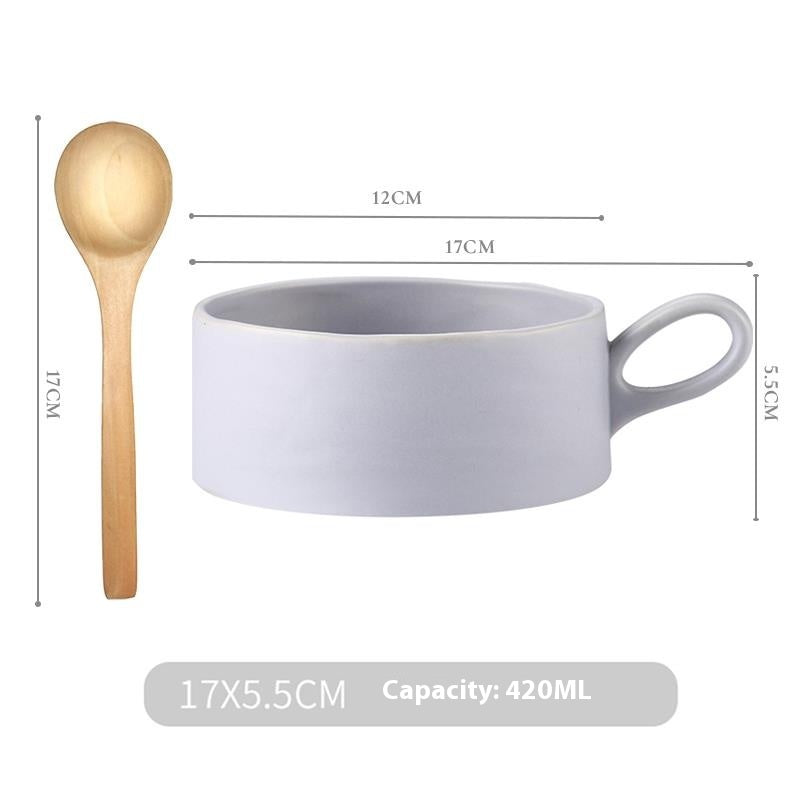 Ceramic Breakfast Cup Set - Multiple Colors, 4.7 Inch Porcelain Tableware