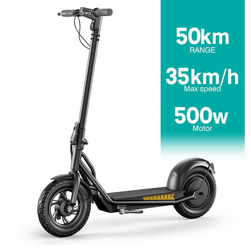 12-Inch Electric Scooter - A19 Model, 500W Motor, Grey-Black