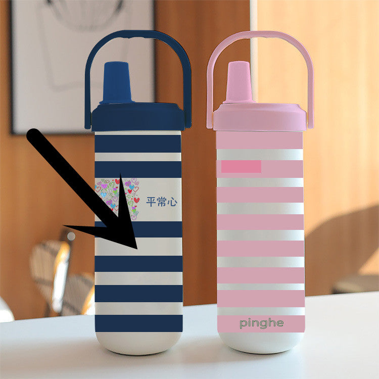 Large Capacity Stainless Steel Water Bottle with Handle - Insulated, Leakproof, 750ml