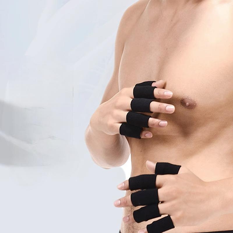 Black Finger Sleeves - Hand and Finger Joint Protectors for Sports