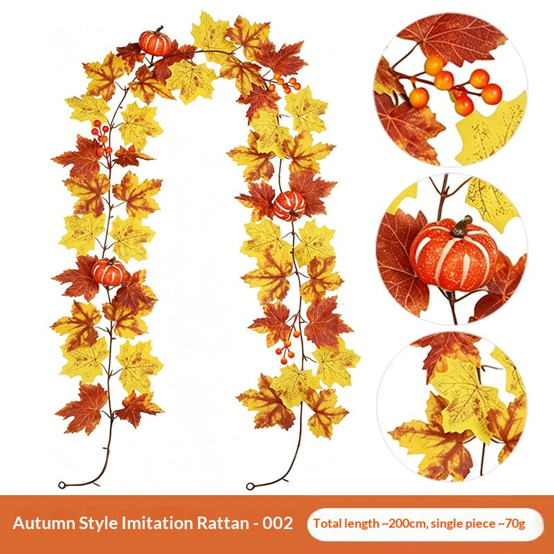 Artificial Maple Leaf and Vine Door Hanging Decoration for Home & Garden