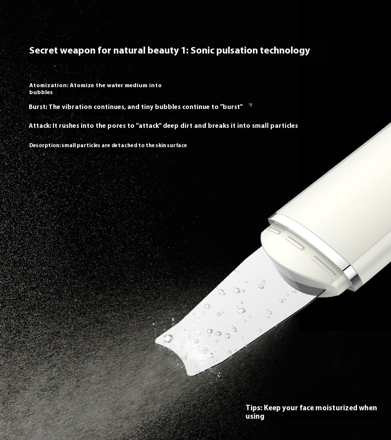 Ultrasonic Skin Cleansing Device for Blackhead & Pore Removal - White