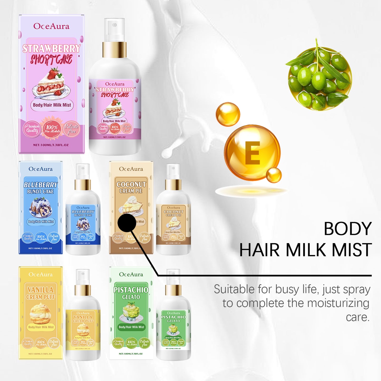 Pistachio Gelato Moisturizing Body and Hair Treatment Spray - 100ml