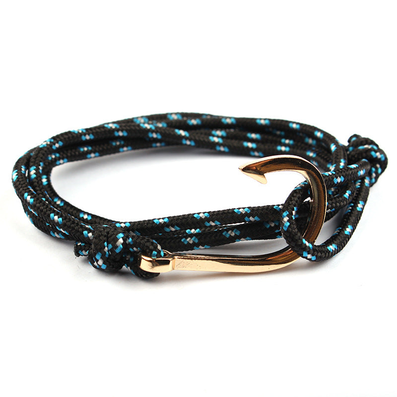 Adjustable Paracord Anchor Bracelet for Women and Men with Charm