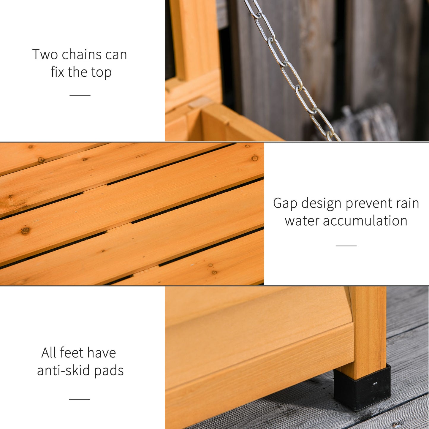 75 Gallon Wooden Deck Storage Box - Outdoor Weatherproof Tool Chest in Yellow