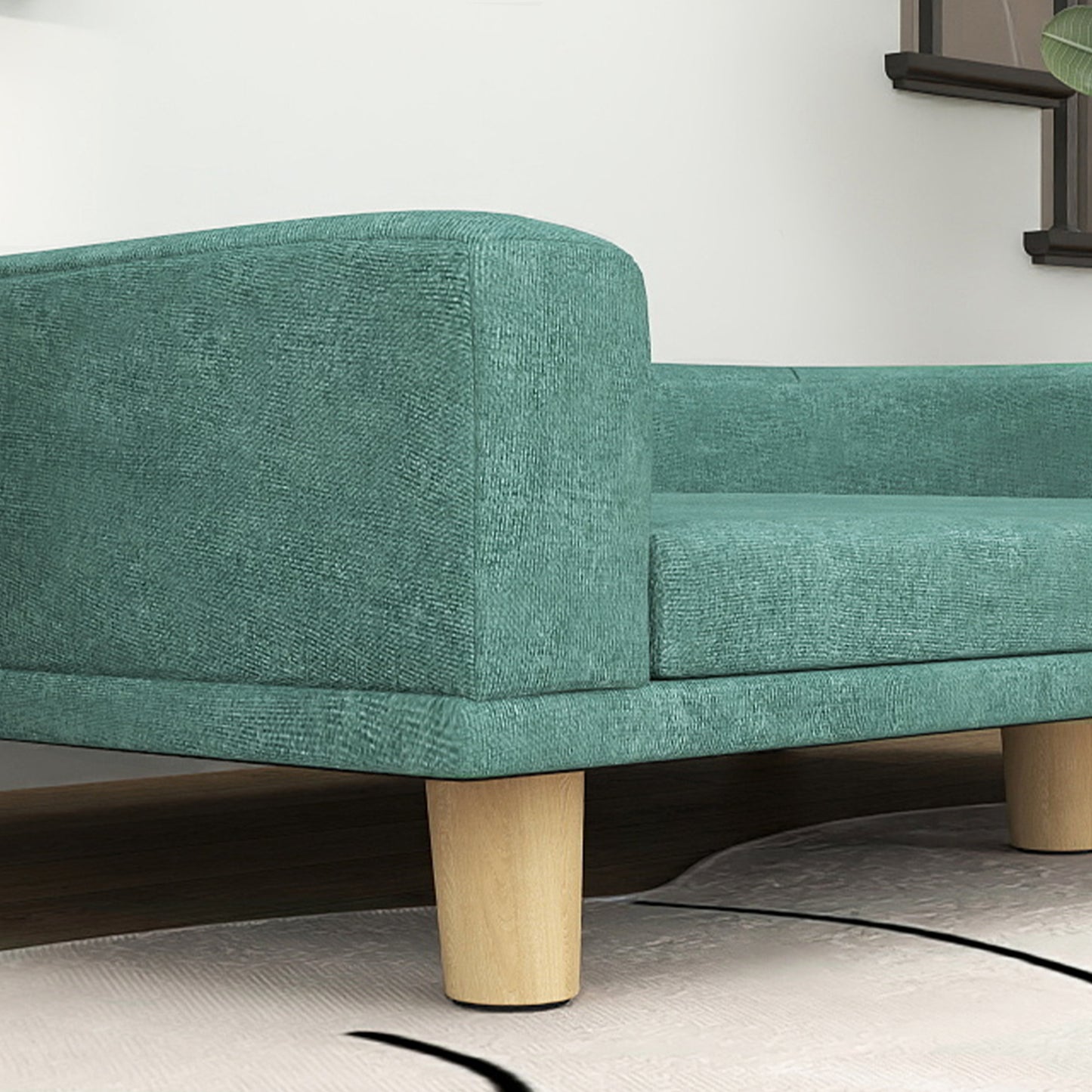 Large Dog Sofa Bed with Washable Cushion - Green Pet Couch & Lounge