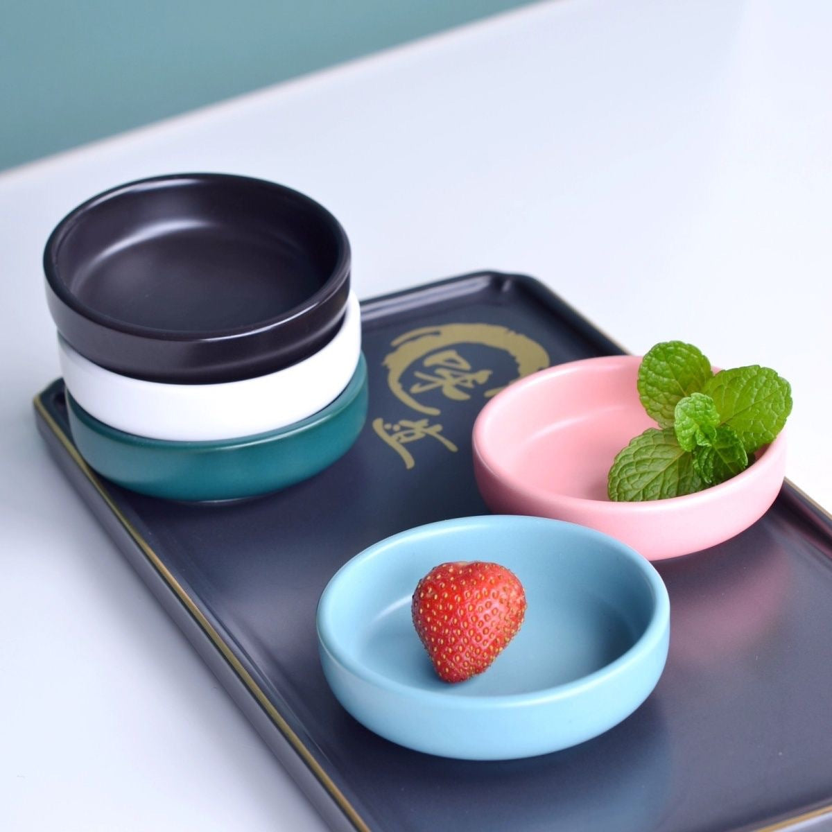 Ceramic Seasoning Plate Household Tableware - Multiple Colors