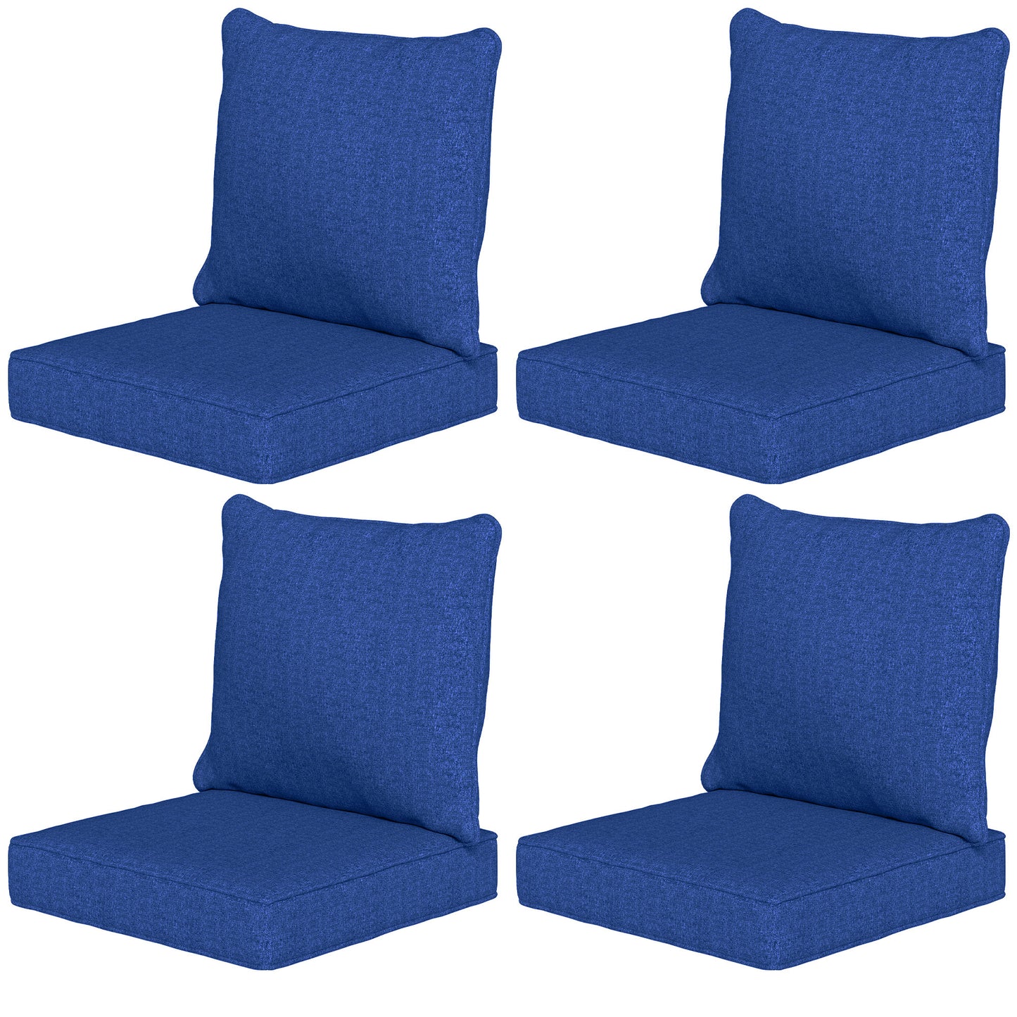 Outdoor Chair Cushion Set of 4 - Fade Resistant Navy Blue