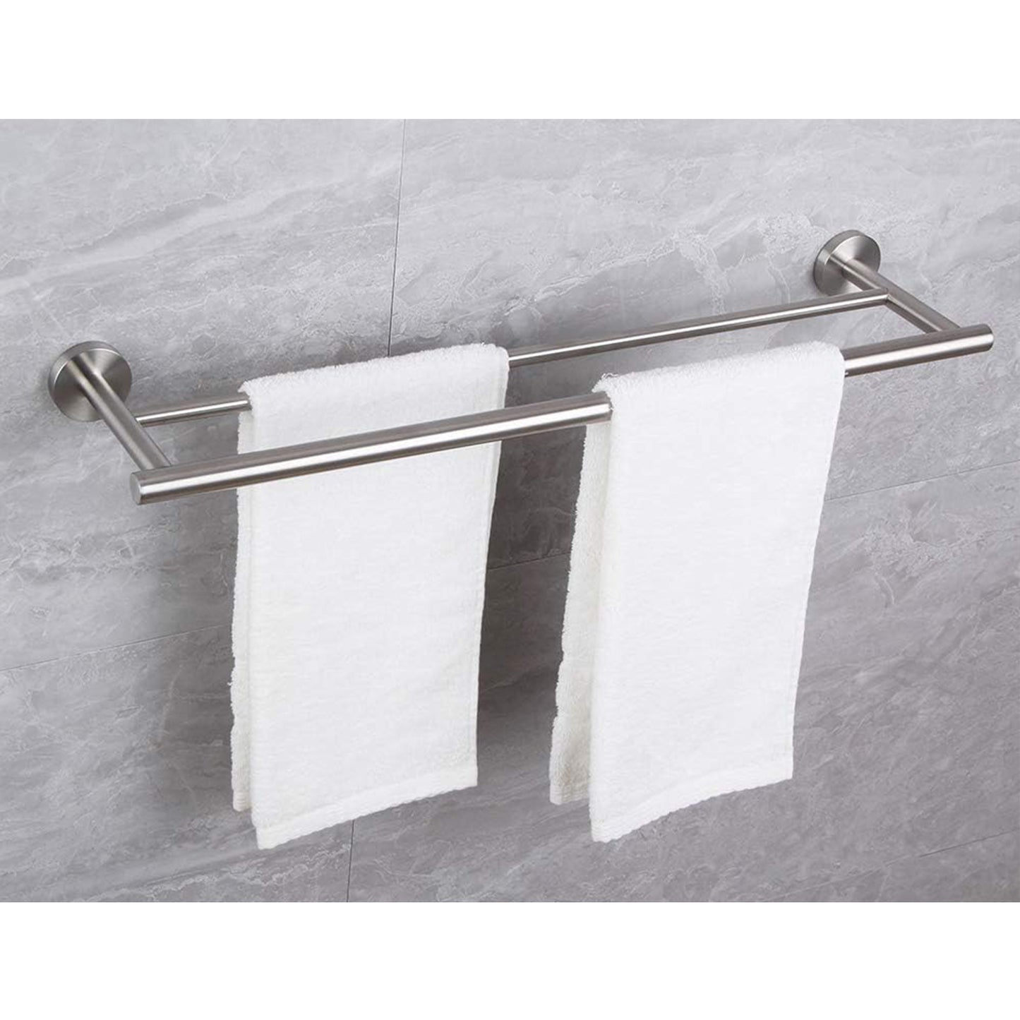 23.6 Inch Wall Mounted Towel Bar - Brushed Nickel Finish