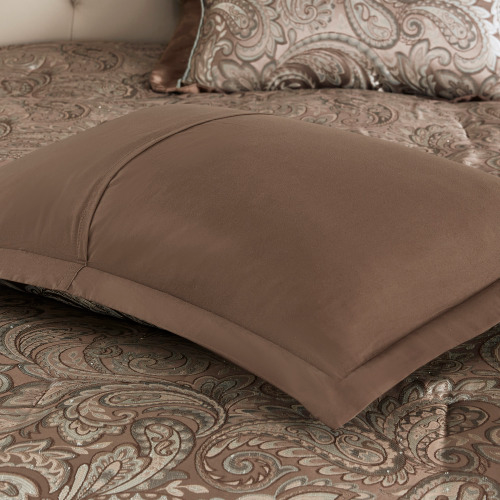 12-Piece Comforter Set with Cotton Bed Sheets - Blue & Brown Full