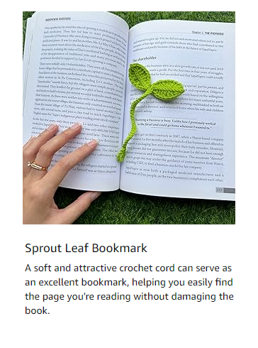 Cute Knitted Crochet Leaf Sprout - Multi-Functional Bookmark & Cable Tie