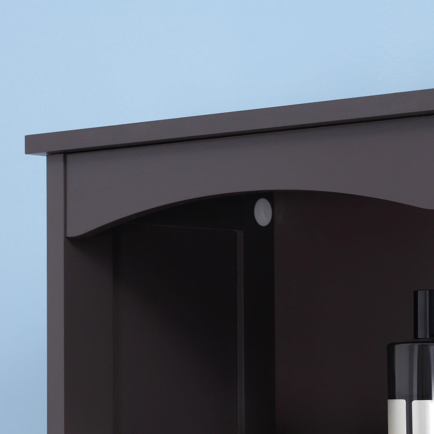Tall Bathroom Storage Cabinet with 3-Tier Shelves and Drawer - Brown