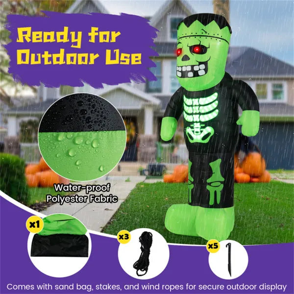 LED Inflatable Frankenstein Decor - 8.4ft Waterproof Halloween