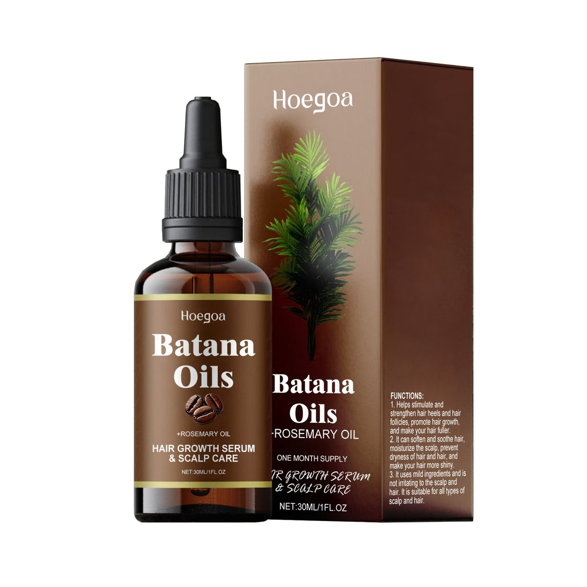 Hair Growth Serum Set with Massage Brush & Shampoo