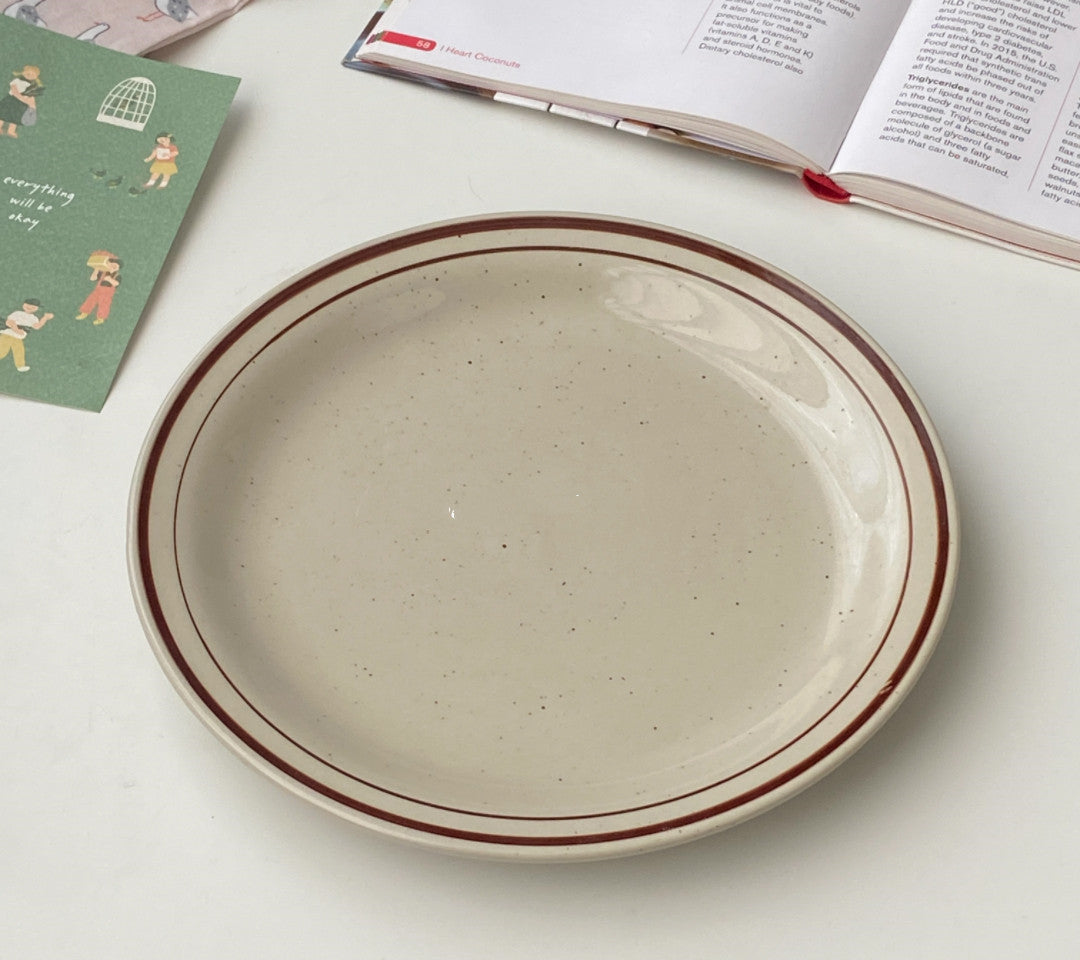 Ceramic Dinner Plate - Round Porcelain Tableware for Kitchen & Dining - Multiple Styles