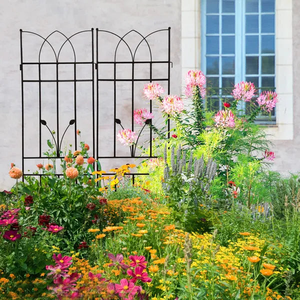 Metal Garden Trellis - 71" x 17.7" Rustproof Support for Climbing Plants