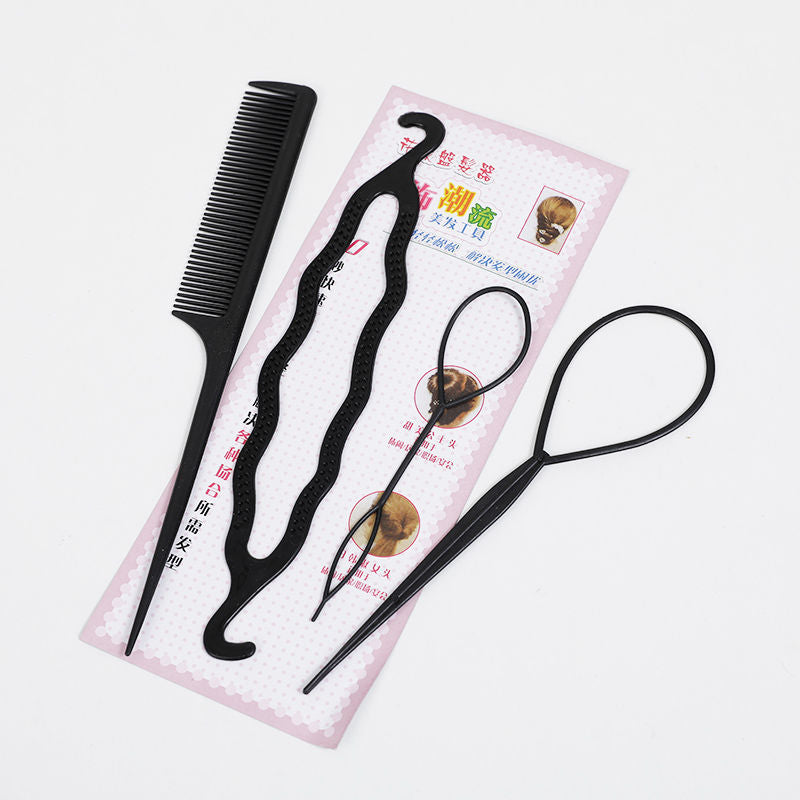 Plastic Comb Pattern Design Hair Pulling Needle Ball Head Hair Curler - Multi Colors