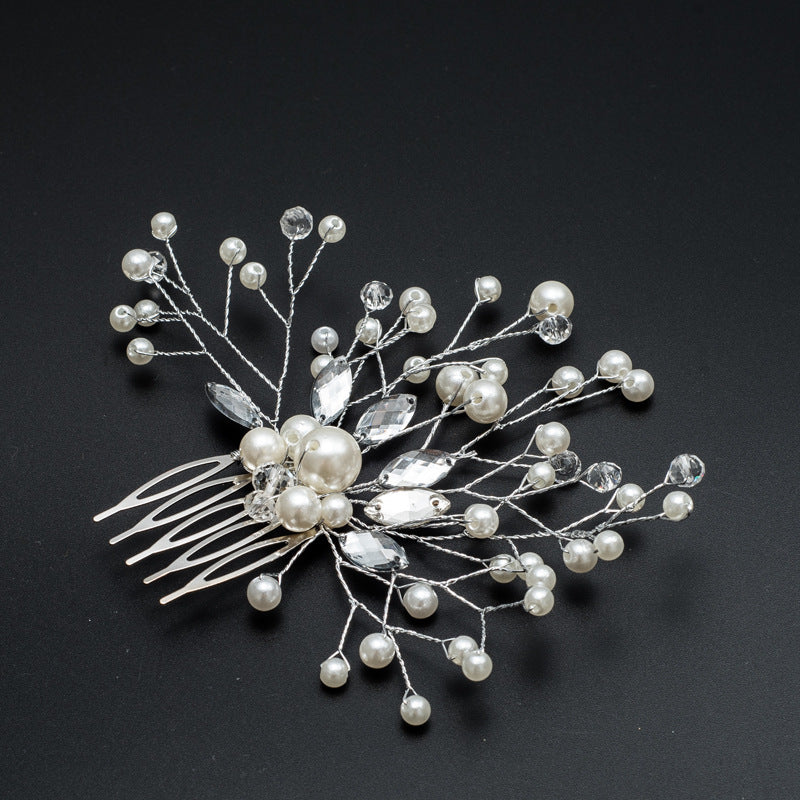 Bridal Pearl Hair Comb Wedding Hair Accessory with Silver or Gold Iron Wire