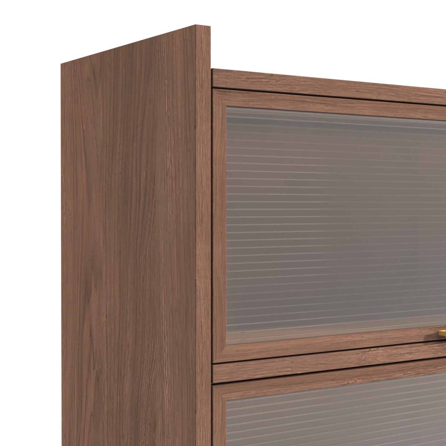 57'' Tall Metal 4-Door Storage Cabinet - Walnut
