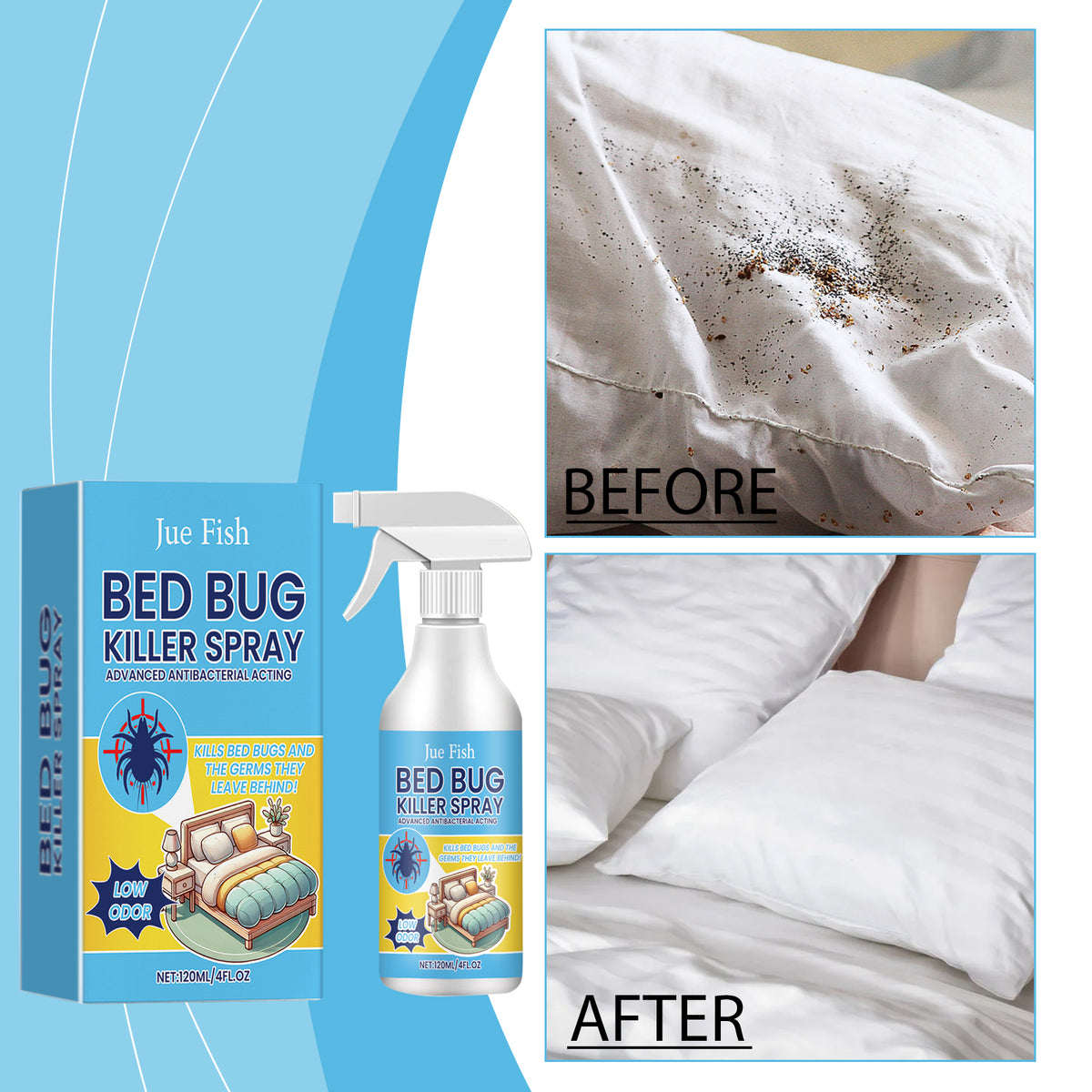 Bedbug Spray - 120ml Pest Control Insect Repellent for Home & Travel