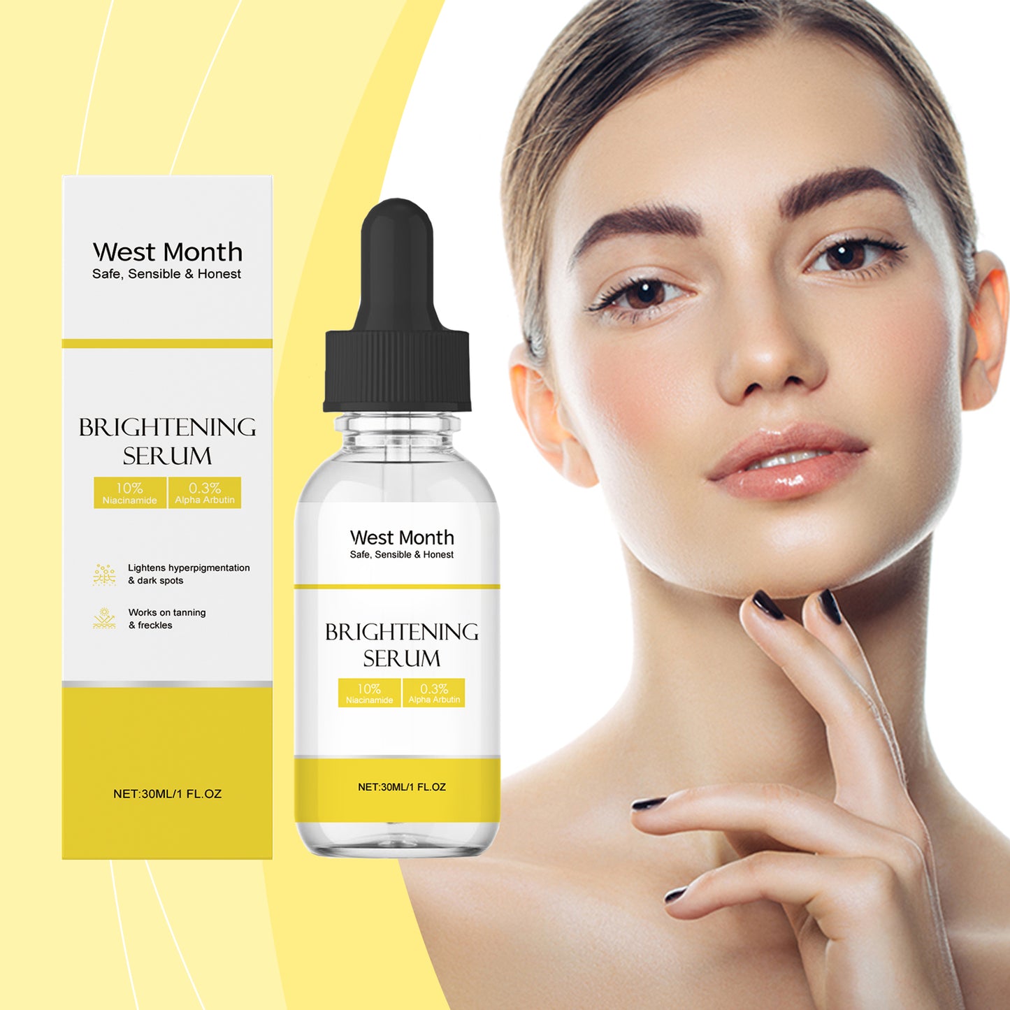 Brightening Facial Serum with Arbutin & Ceramide - 30ml Hydrating Formula
