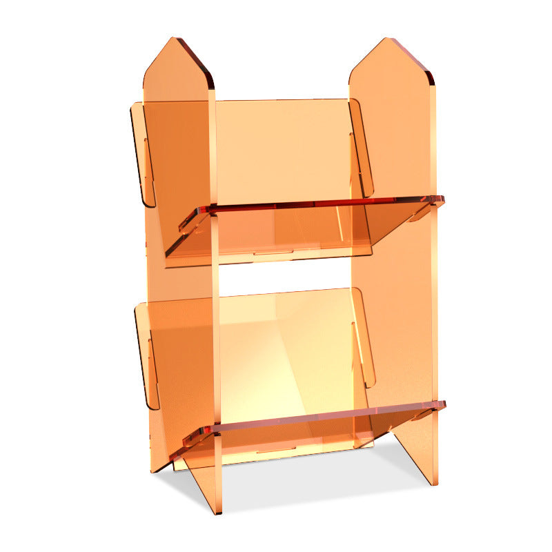 Acrylic Bookshelf Storage Rack - Modern Clear & Frosted Home Organizer
