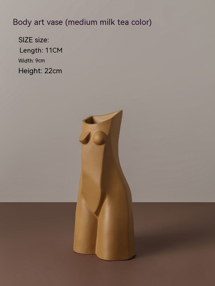 Female Body Art Vase - Ceramic Nordic Home Decor & Storage Bottle
