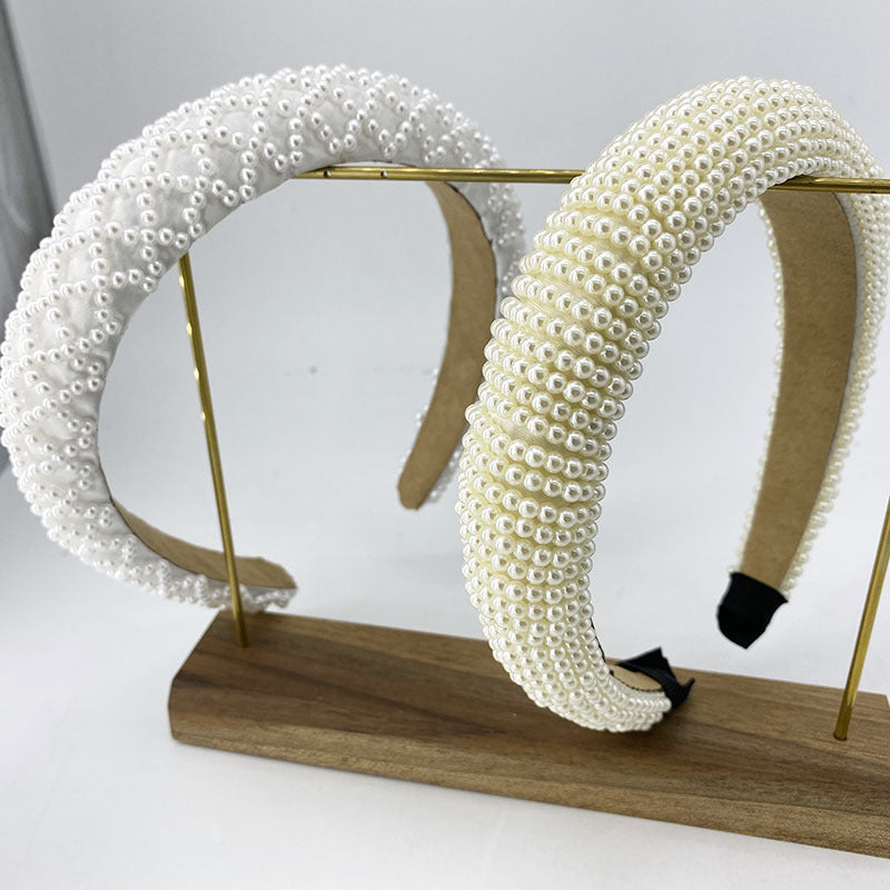 Women's Pearl Headband with Rhinestone - Multiple Colors