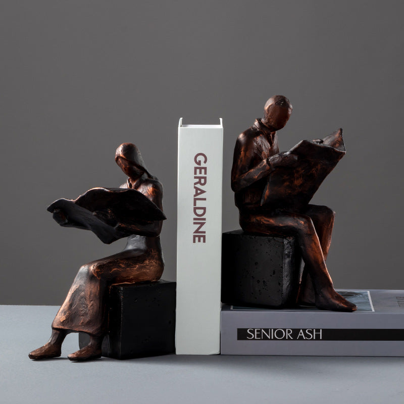 European Retro Reader Figure Ornaments for Home Decor - Resin Figurines