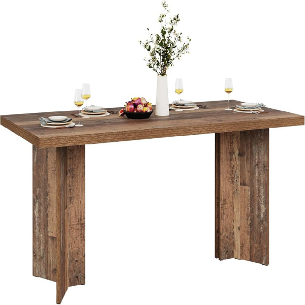 Vintage Walnut Dining Table - 63" Rectangular, Seats 4-6