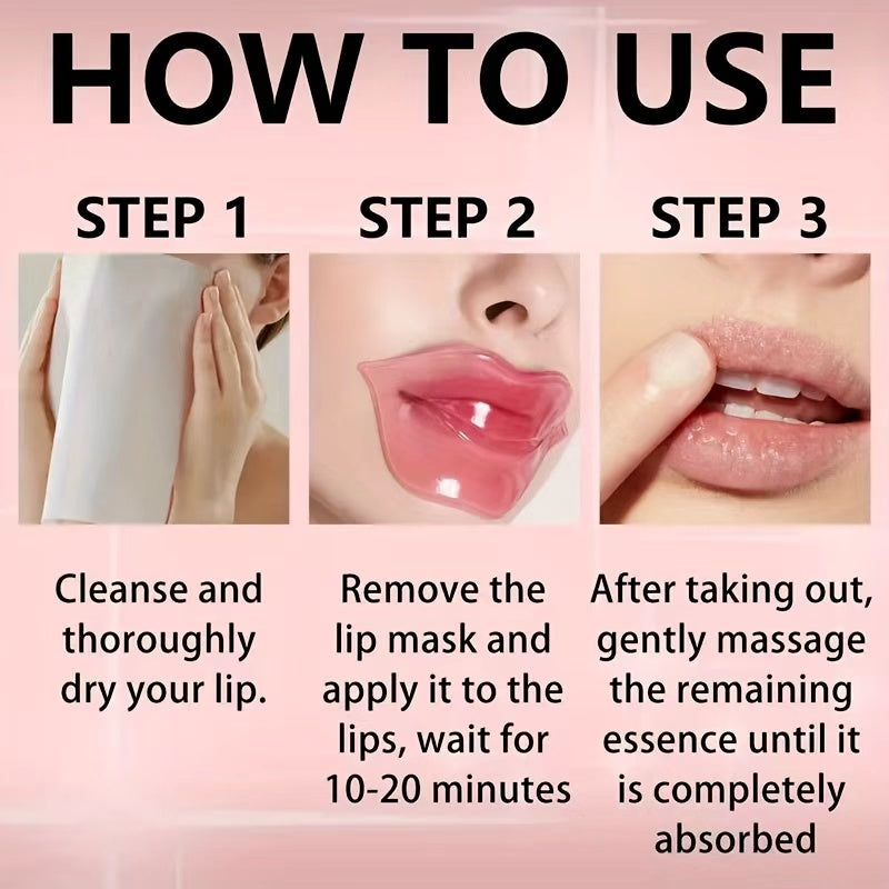 Collagen Lip Mask Set - Moisturizing, Exfoliating & Brightening Peach Lip Treatment
