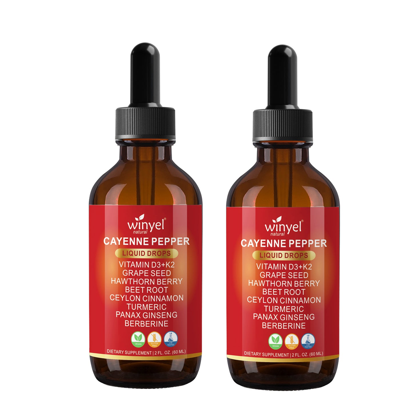 7-in-1 Herbal Liquid Drops - Cayenne, Beet Root, Turmeric & Berberine - 60ml