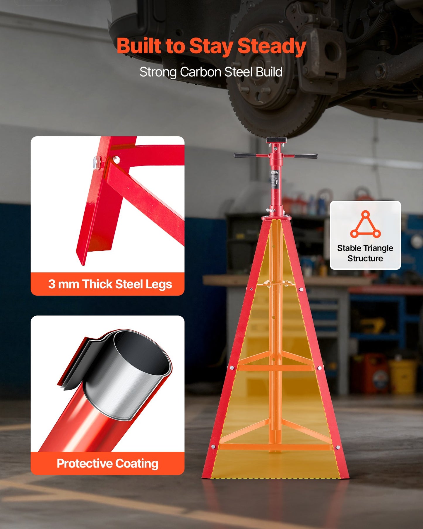 Under Hoist Tripod Stand, 2 Ton (4409 Lbs) Capacity High Lift Jack