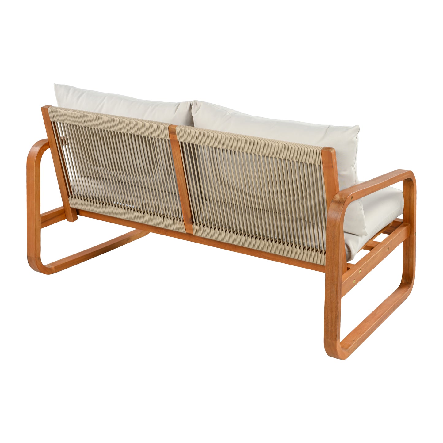 4-Piece Acacia Wood Outdoor Patio Furniture Set with Cushions