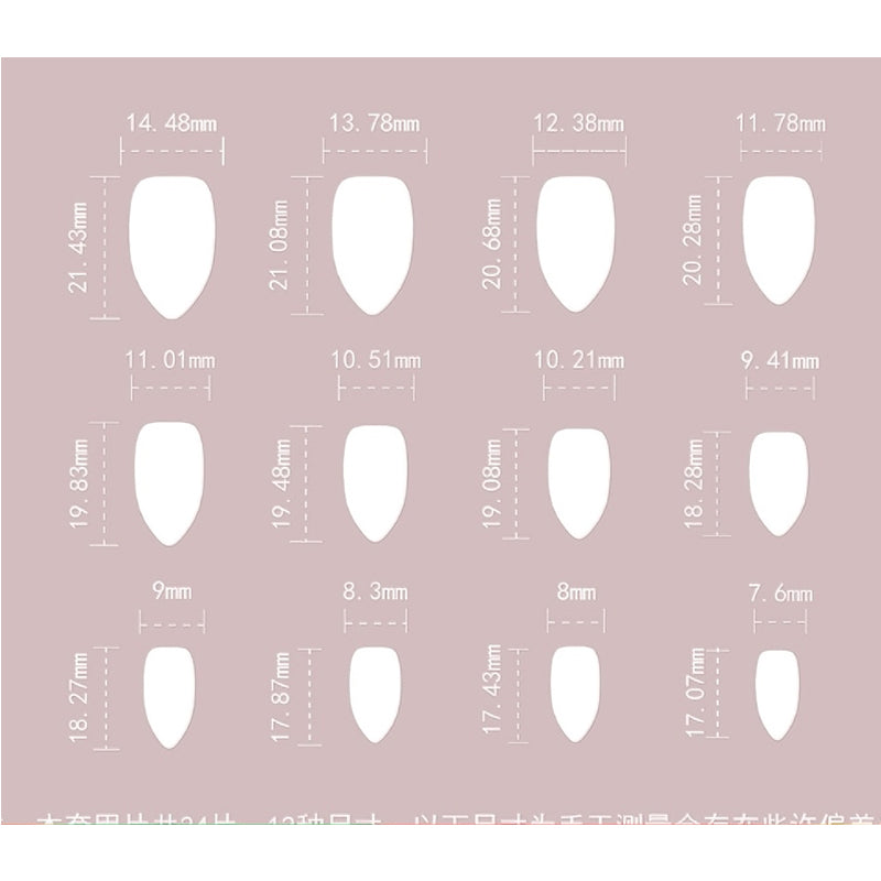24-Piece Short Almond Press-On Nails - Minimalist French Tip Oval Set