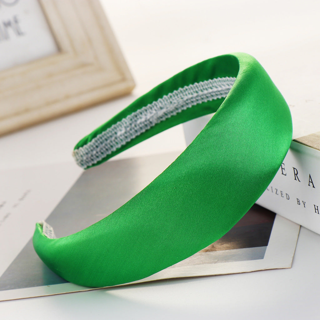 Satin Sponge Headband with Wide Edge