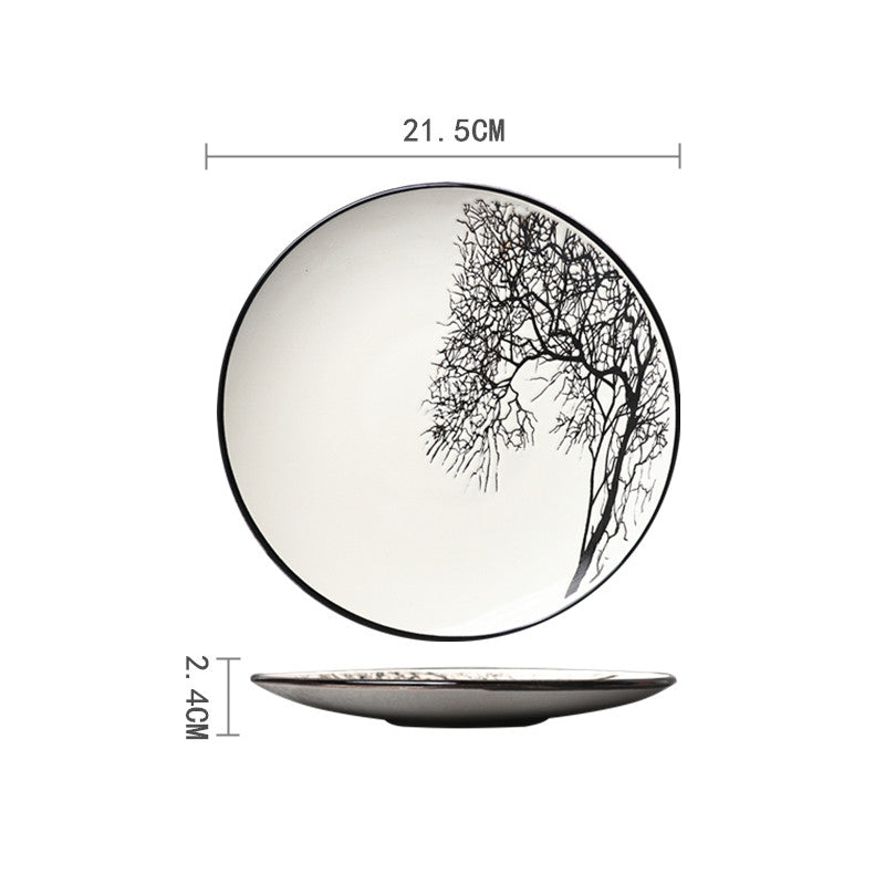 Ceramic Hand-Painted Western Style Breakfast Plate 8 Inch Microwave Safe