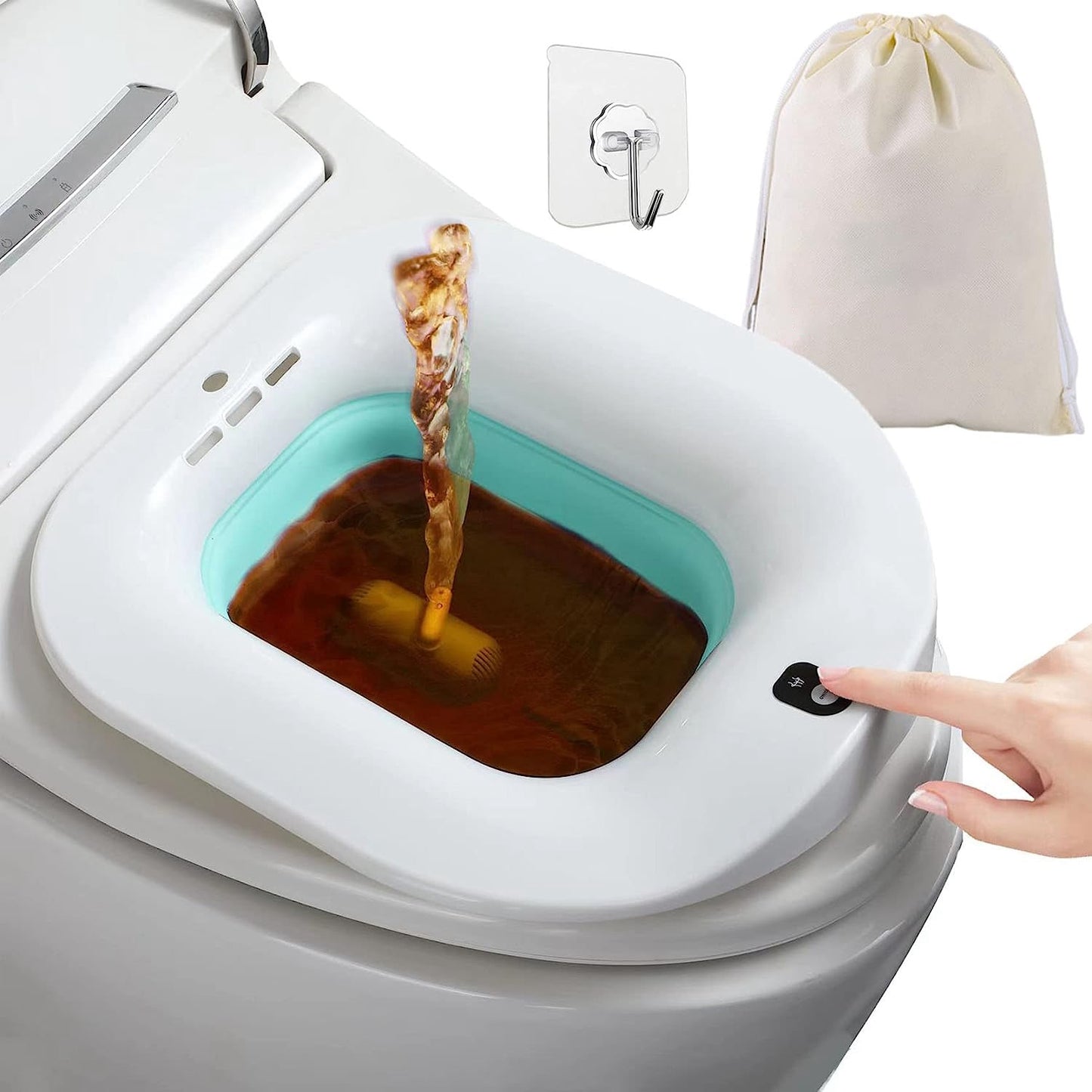 Foldable Postpartum Bidet Basin for Toilet - 1400ML White