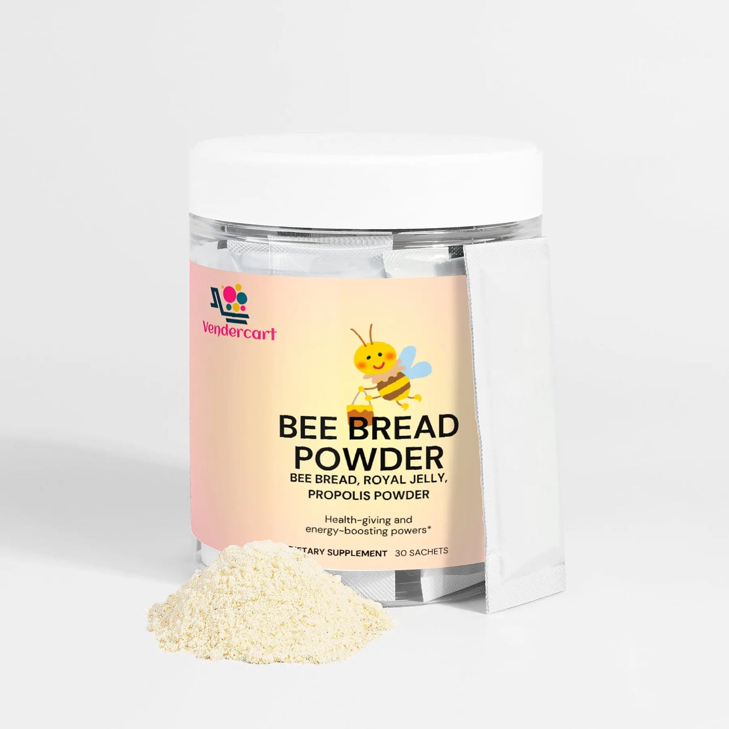 Bee Pearl Powder Supplement - Immune & Skin Support with Royal Jelly - 30 Pack