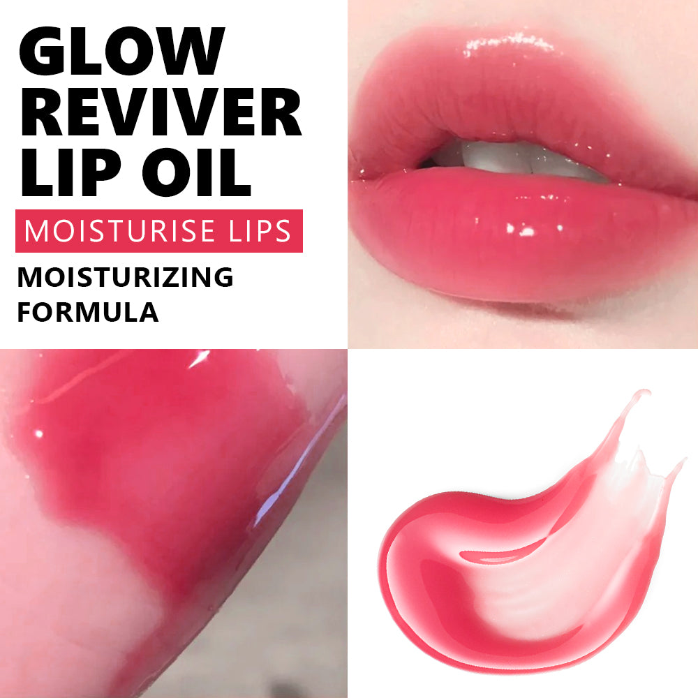 Mirror Glossy Lip Oil - Hydrating Plumping Lip Tint with Large Applicator Wand