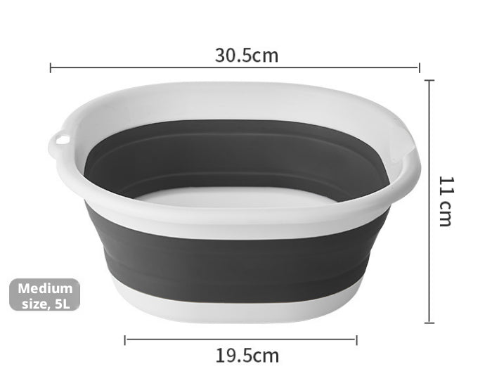 Portable Folding Wash Basin 10L for Kitchen Storage Dark Gray