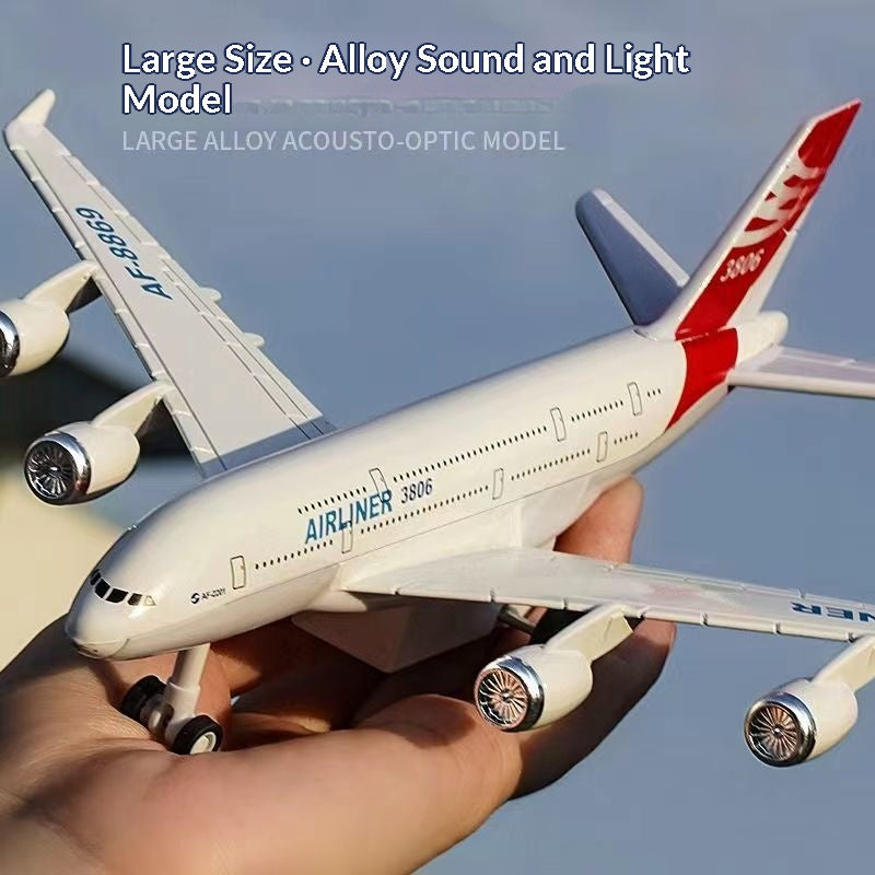 Children's Alloy Airplane Model with Lights and Sound - Flying Toy for Kids
