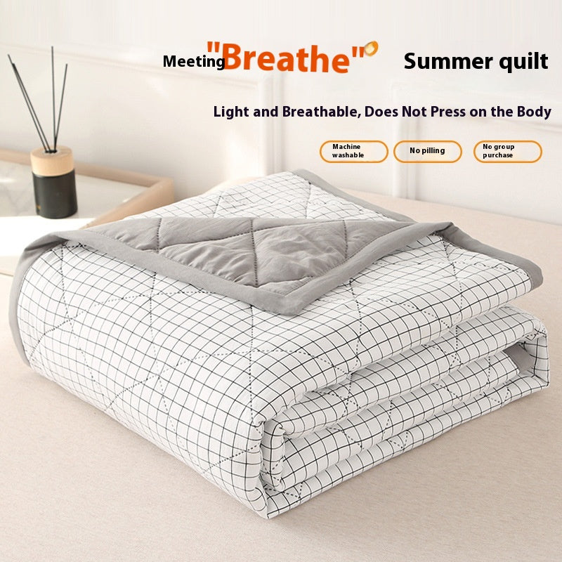 Washed Cotton Summer Quilt Blanket - Non-Printed, Lightweight, Multiple Sizes