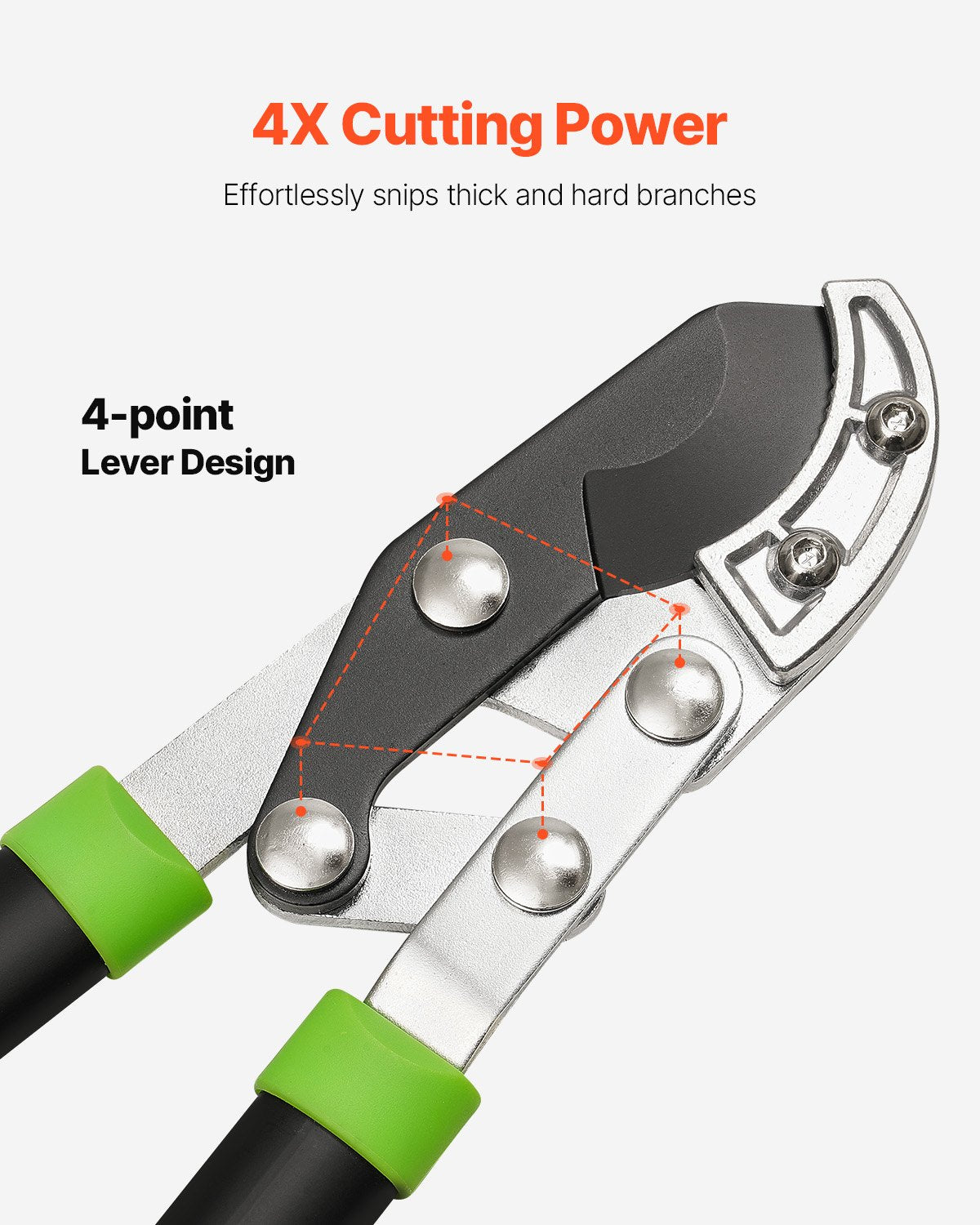 32 Inch Heavy Duty Tree Trimming Loppers - Steel Branch Cutter Up to 2 Inch Diameter