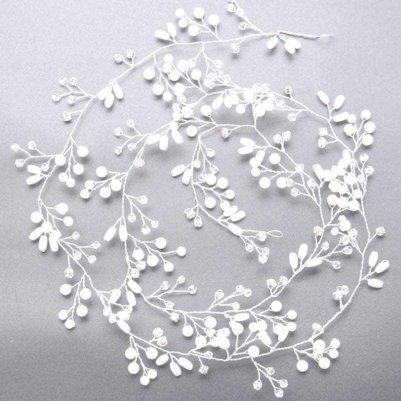 Crystal Pearl Wedding Headband - Adjustable