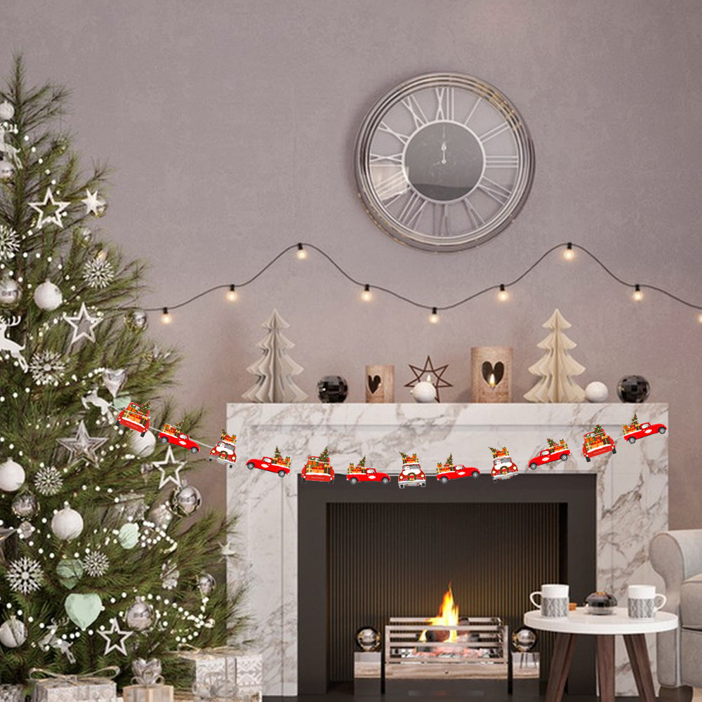 8-Piece Christmas Banner Set - Festive Paper Decorations